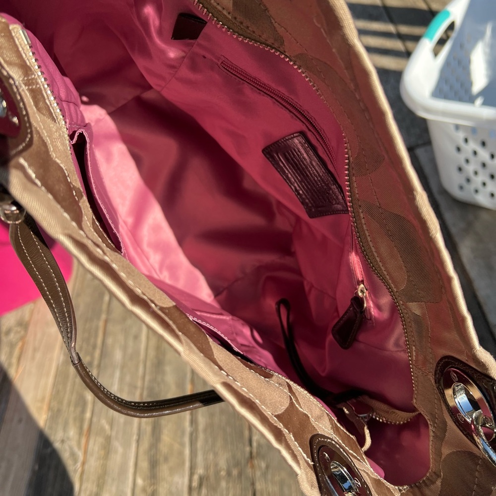 Beige Coach Tote - Picture 6 of 12